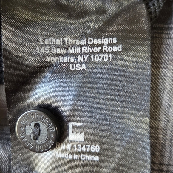 Motogear Men's Charcoal Plaid Button-Down Shirt Size Med - Picture 8 of 11